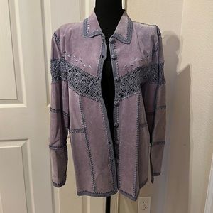 S.M.H. Vintage lavender suede jacket no size tag